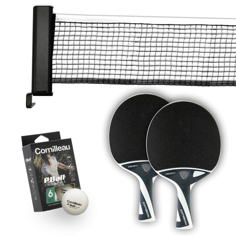Table tennis set - black (net, 2 bats and 6 balls)